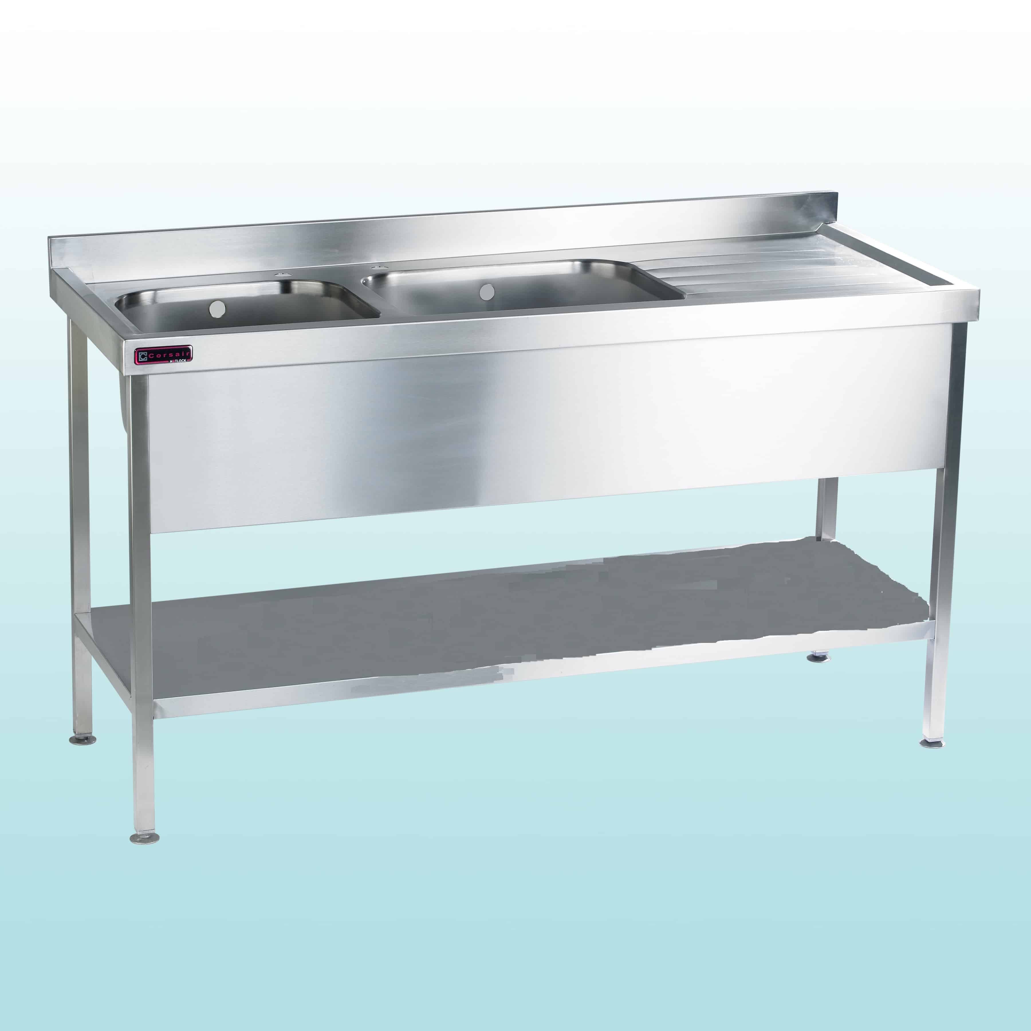 stainless steel double bowl sink with single drainer